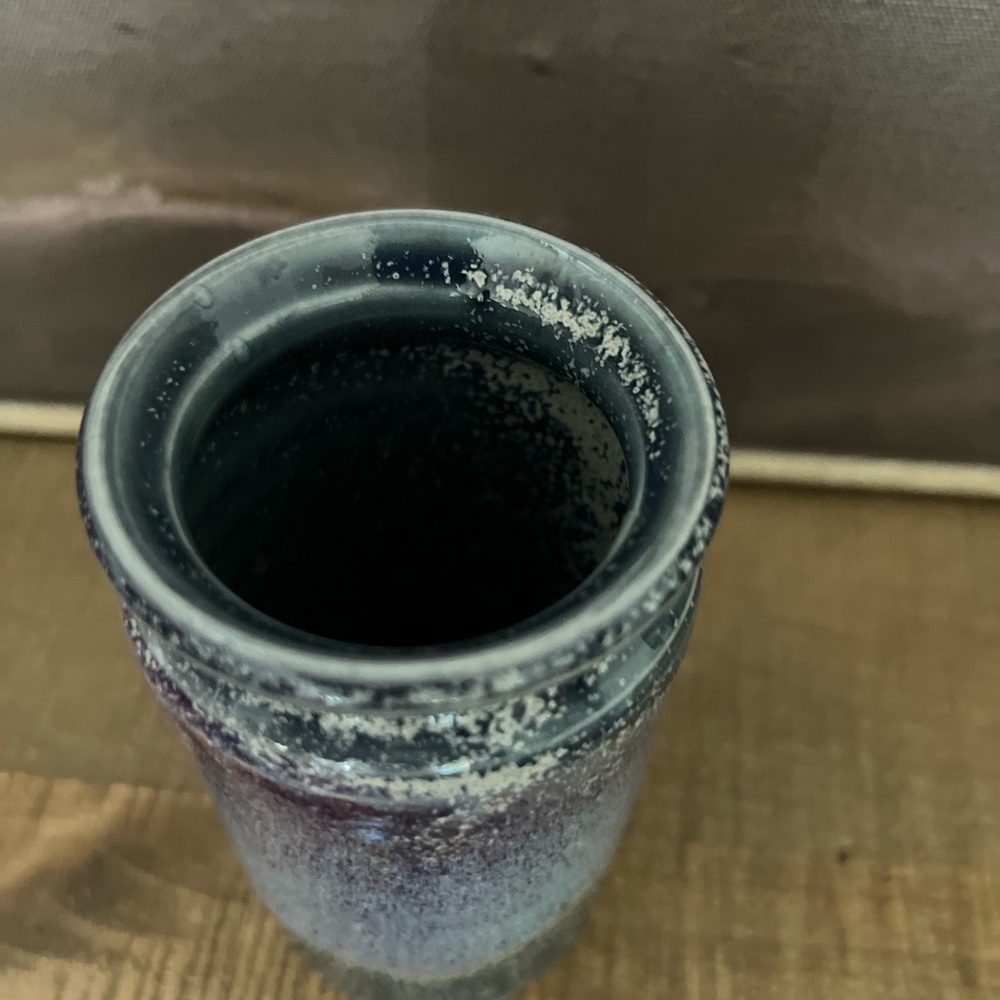 VTG-Bruning Studio Pottery 4.75" Blue Vase - Picture 3 of 7